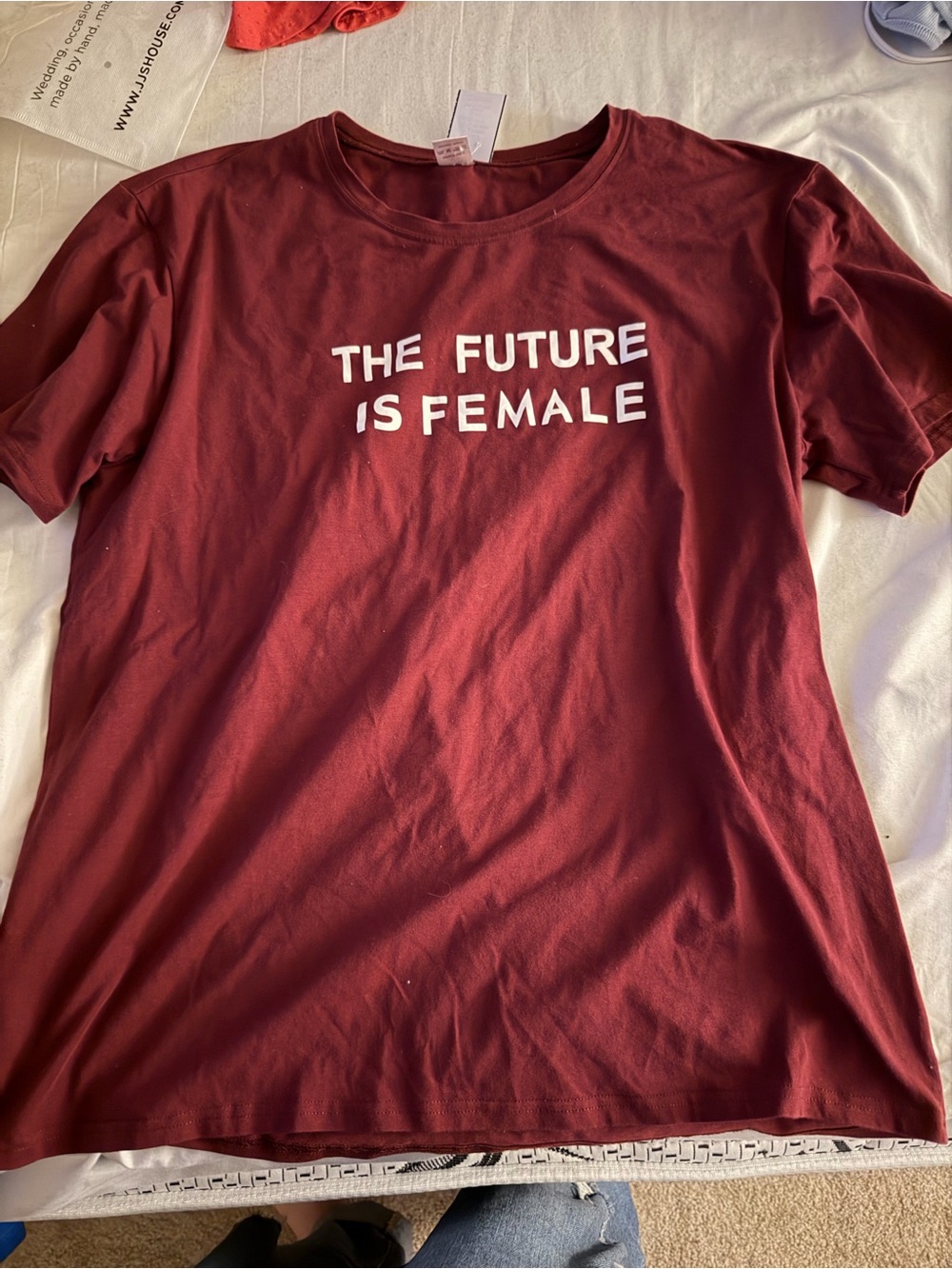 The Future Is Female Tee - Burgundy Women’s Graphic Top